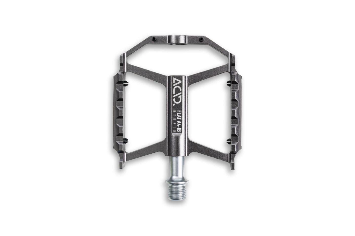 flat pedal reflektor Acid Pedale FLAT A4-IB HYBRID mit Reflektor grey