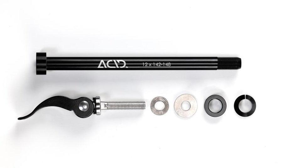 Acid Steckachse M12x1.0 142-148 mm für Fahrradanhänger.
