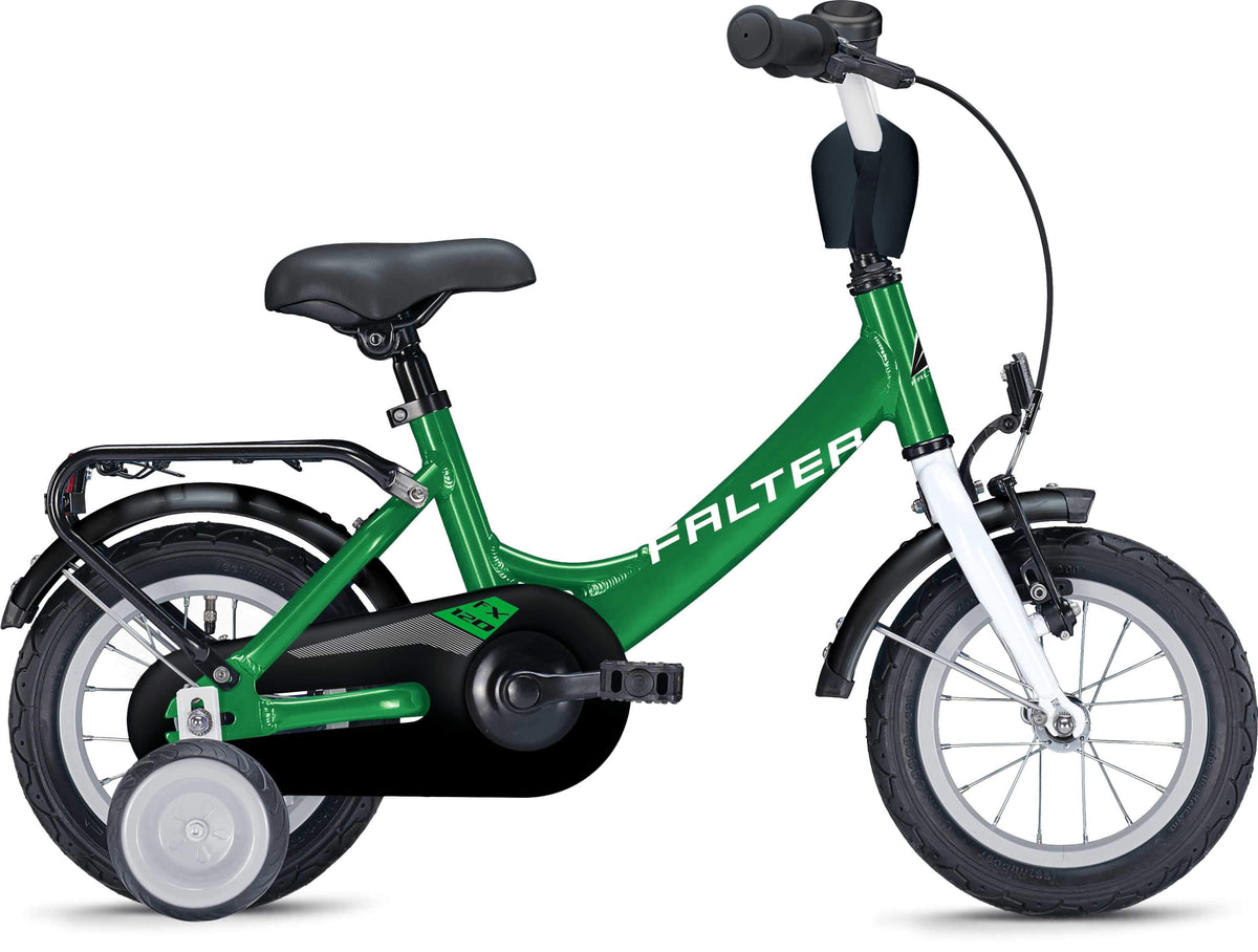 FALTER FX 120 green Kinderfahrrad mit grünem Rahmen und Stützrädern