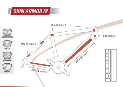 Zefal Rahmenschutzfolie Skin Armor M 12 Pads.