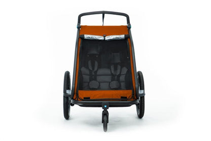 CUBE Kinder Fahrradanhänger Double CMPT X Actionteam gr grey'n'orange.