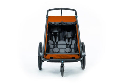 CUBE Kinder Fahrradanhänger Double CMPT X Actionteam gr grey'n'orange.