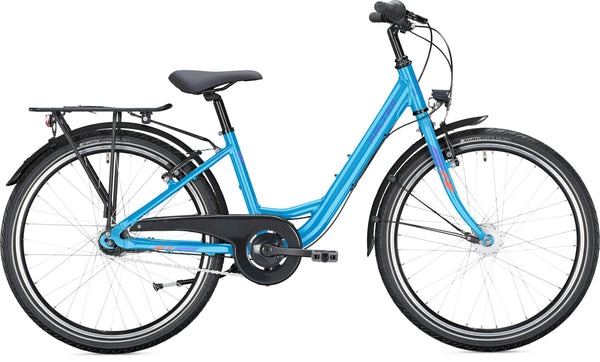 FALTER FX 407 ND blue jeans Damenfahrrad mit Gepäckträger und Korboption