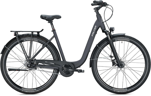FALTER C 4.0 PLUS cool grey, E-Bike mit Tiefeinstieg in Grau, Seitenansicht