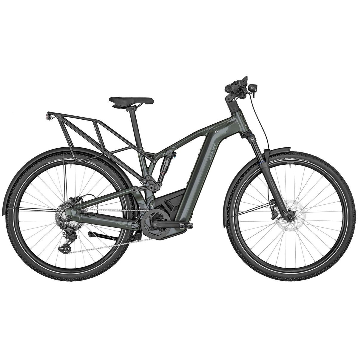 Bergamont E-Horizon FS Expert E-Bike in shiny greenish grey, Seitenansicht