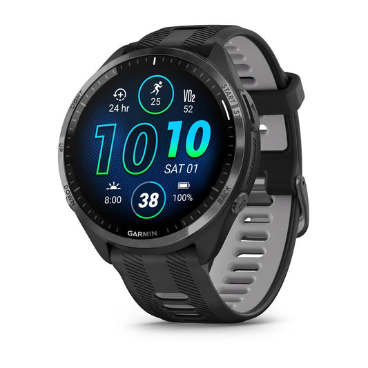 Garmin Forerunner® 965, Schwarz/Carbongrau DLC Titan mit black