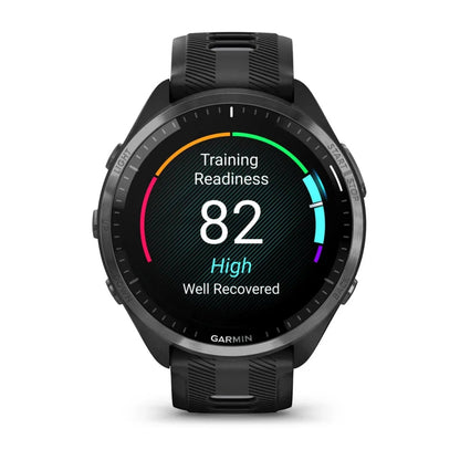 Garmin Forerunner® 965, Schwarz/Carbongrau DLC Titan mit black