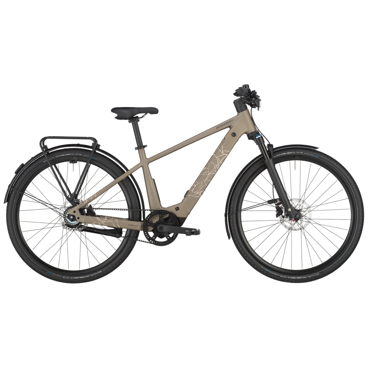 Bergamont Helix 10 Belt warm silver, elektrisches Trekkingrad mit Riemenantrieb