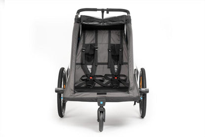 CUBE Kinder Fahrradanhänger Double PURE black, grey.