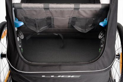 CUBE Kinder Fahrradanhänger Double PURE black, grey.