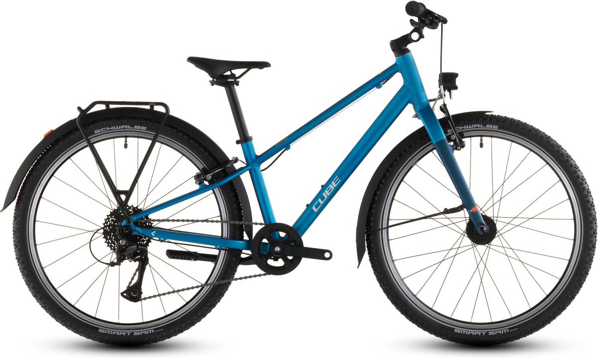 CUBE Numove 240 FE topasblue'n'nebula Kinderfahrrad mit Gepäckträger und Schutzblechen