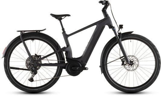 CUBE Kathmandu Hybrid ONE11 HPC Pro 800 in slabgrey'n'black, E-Trekkingbike mit Gepäckträger