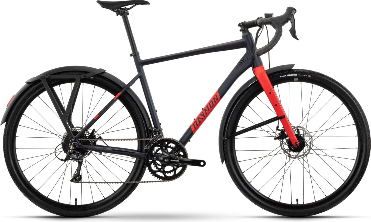 Raymon Territ Street steelblue/fire, sportliches Damen- und Herren-Fahrrad im Seitenprofil