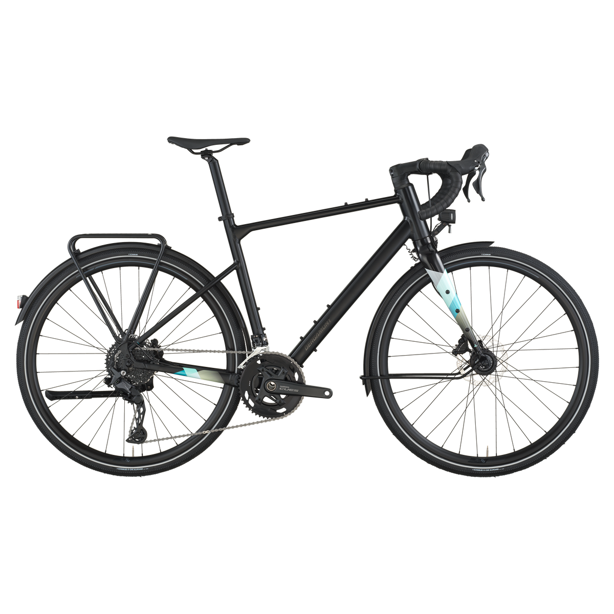 Bergamont Grandurance RD 30 in matt black, Gravelbike mit Schutzblechen und Gepäckträger