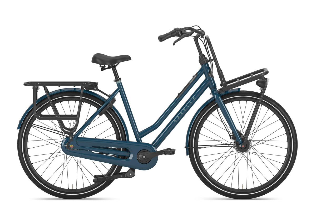 Gazelle HeavyDutyNL in pine green glänzend, Hollandrad mit Front- und Gepäckträger