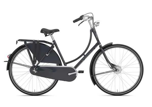 Gazelle Classic 3 Gang in panther black glänzend, Citybike mit tiefem Einstieg und Gepäckträger