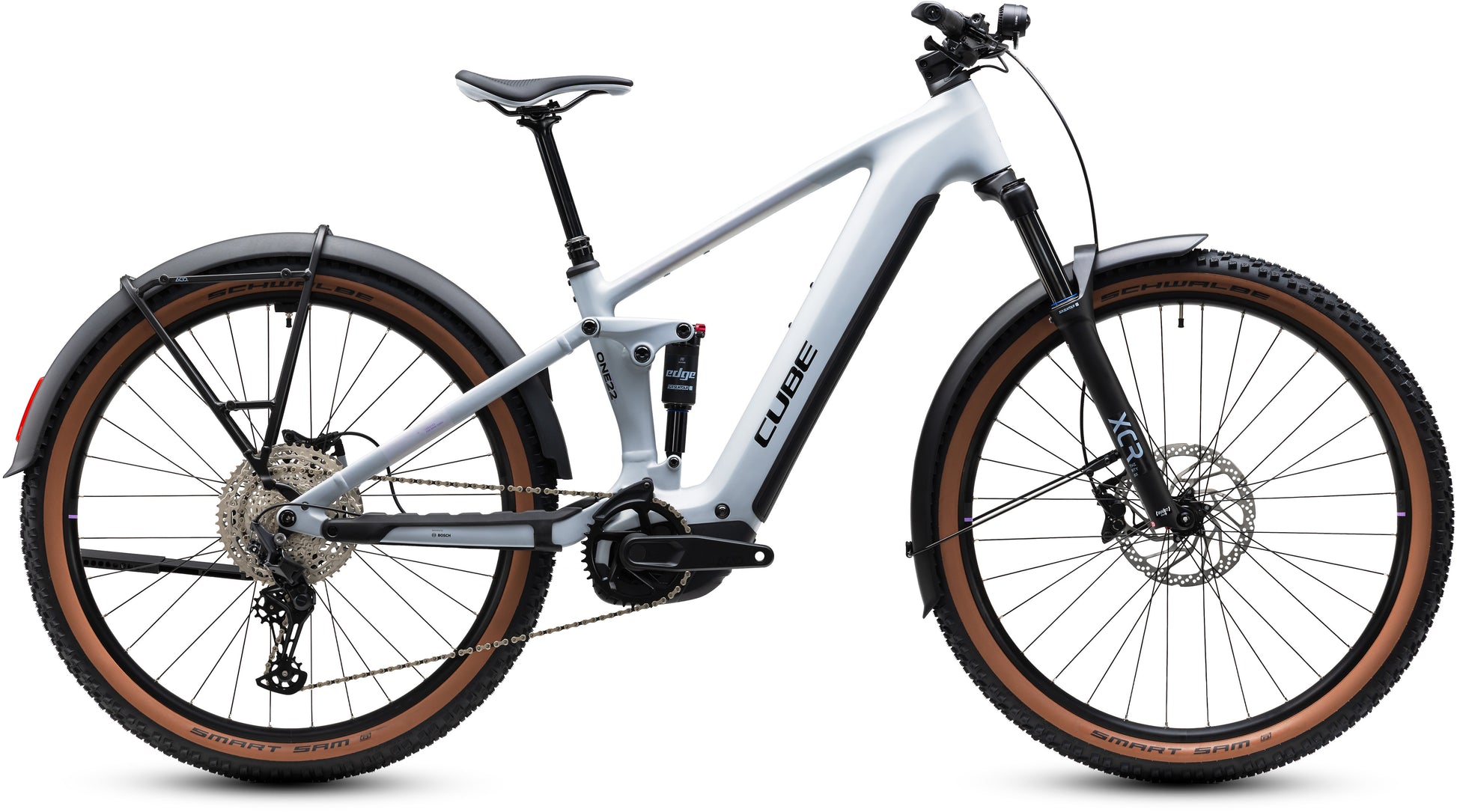 CUBE Stereo Hybrid ONE22 Pro 800 FE E-Mountainbike in foggrey´n´sparklerose, Seitenansicht
