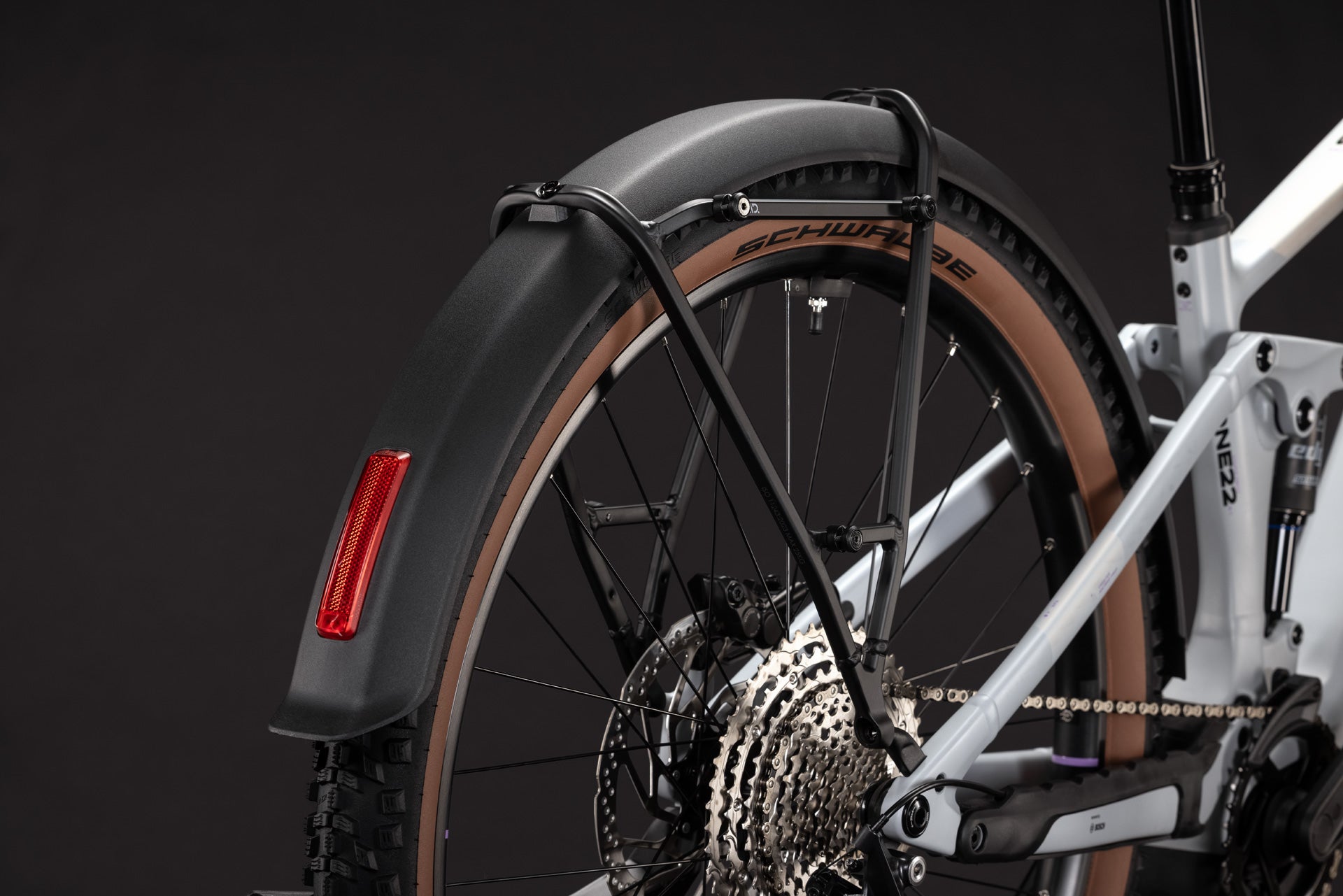 CUBE Stereo Hybrid ONE22 Pro 800 FE in foggrey’n’sparklerose, E-Mountainbike mit Schutzblech