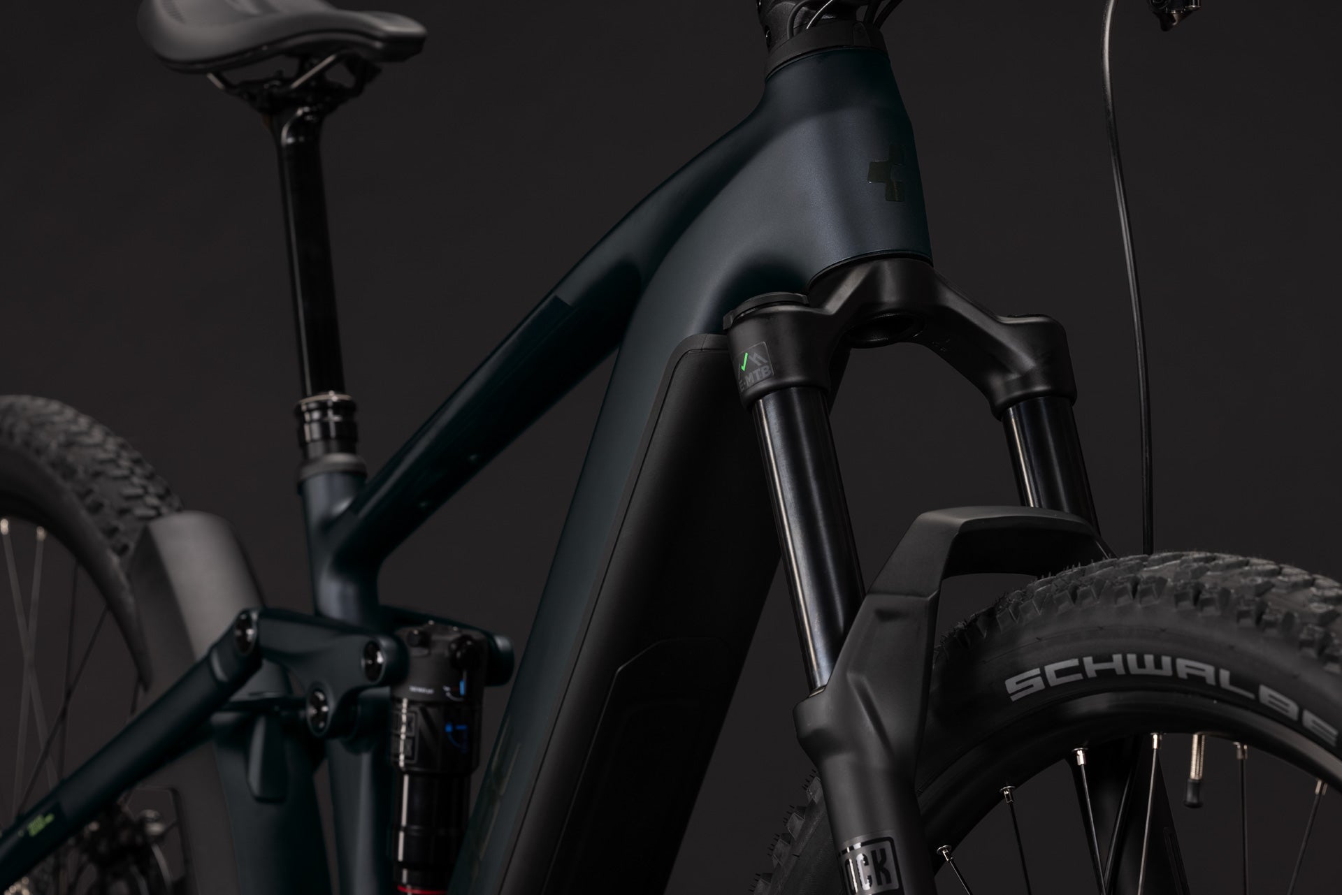 CUBE Stereo Hybrid ONE44 Pro 800 E-Mountainbike in coal’n’black, Frontansicht