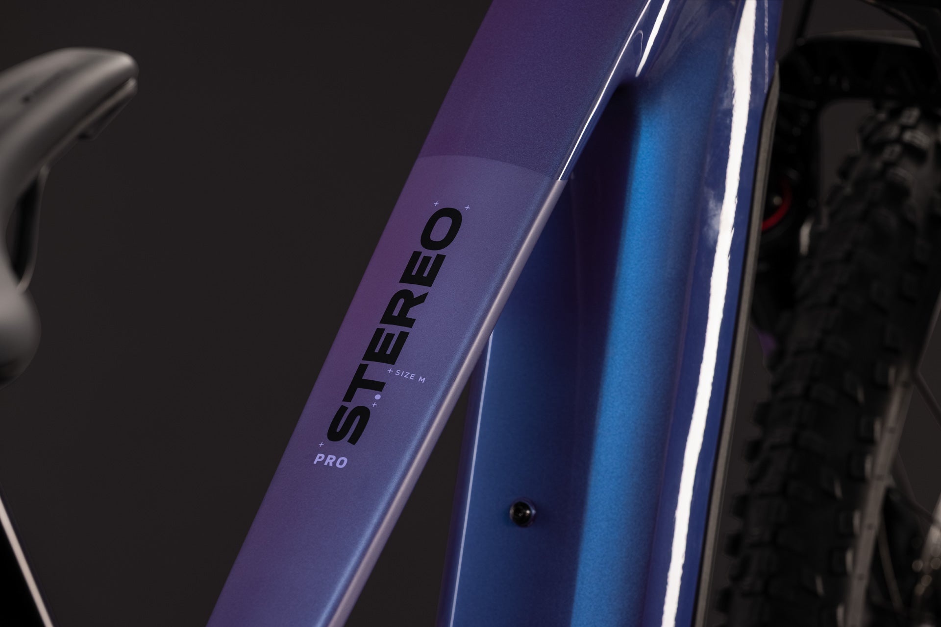 CUBE Stereo Hybrid ONE44 Pro 800 in blueiris´n´purple, Detailansicht des Rahmens