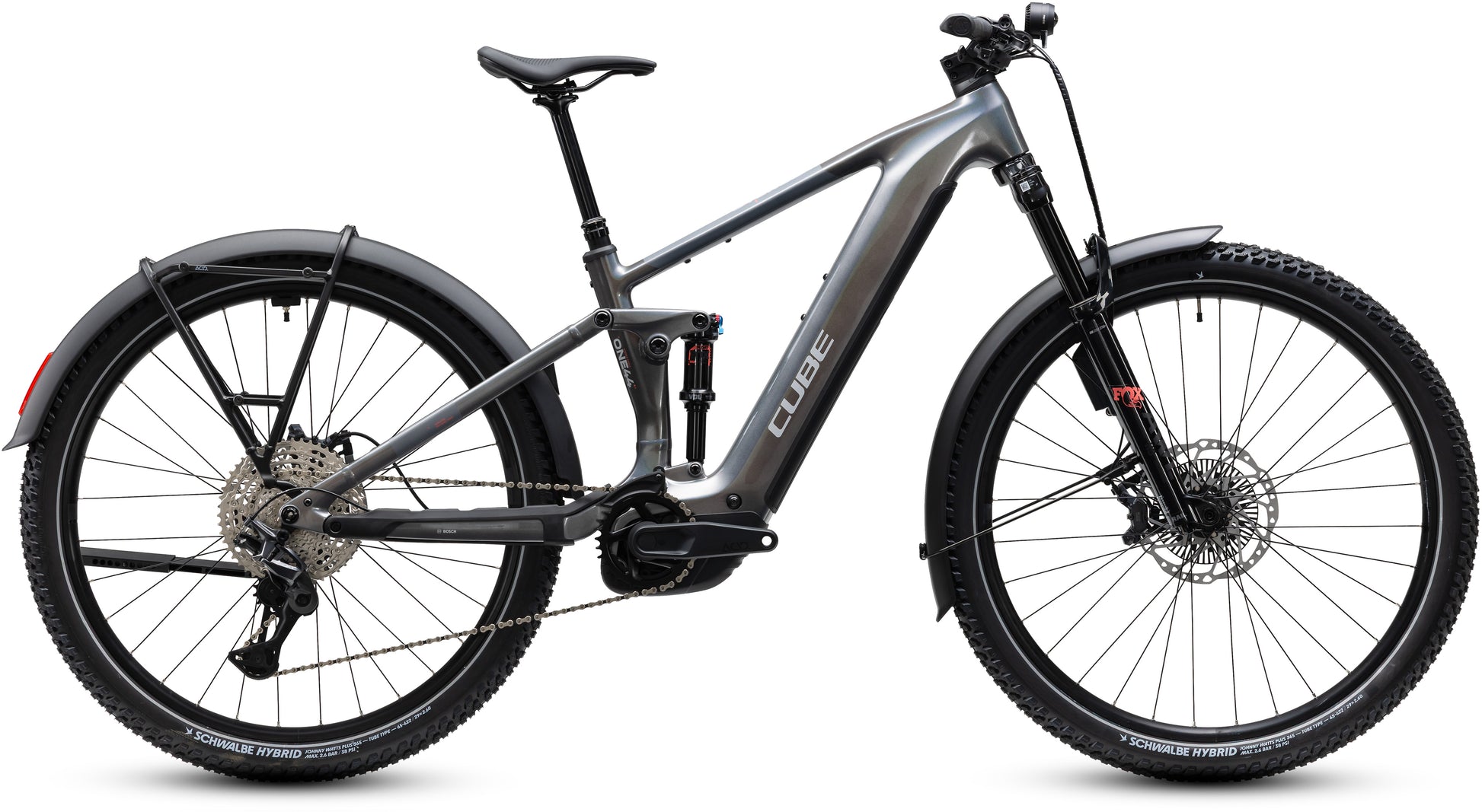 CUBE Stereo Hybrid ONE44 SLX 800 FE prismasilver´n´grey E-MTB Fully mit Schutzblechen