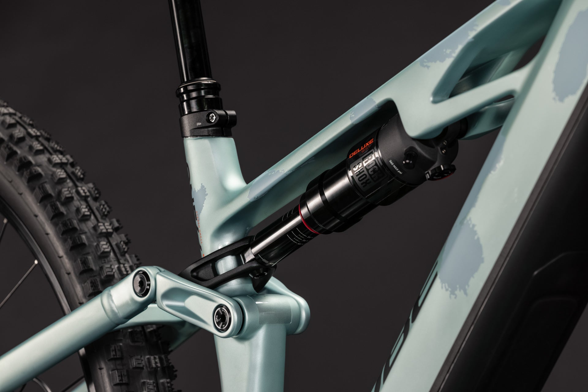 CUBE Stereo Hybrid ONE44 HPC Pro 800 pearlaqua'n'black, Hinterbaudämpfer im Detail