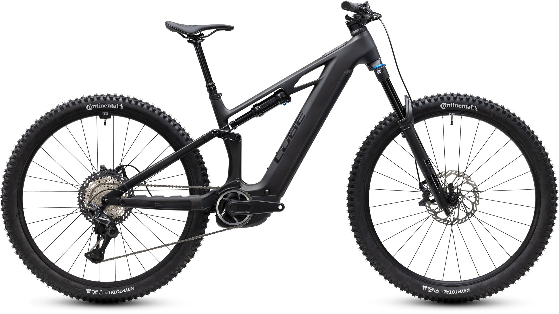 CUBE Stereo Hybrid ONE44 HPC SLX 800 blackline E-Mountainbike, Fully, Seitenansicht