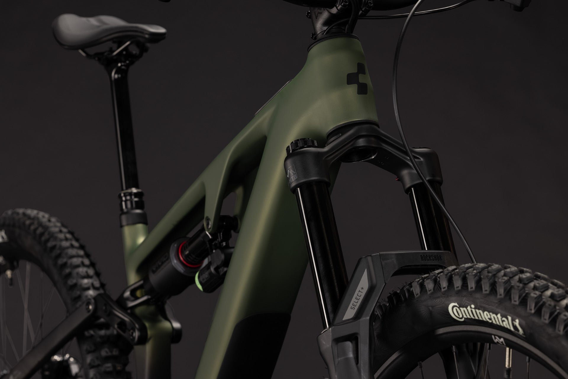 CUBE AMS Hybrid 177 C:62 TM 600X in reedgreen’n’gills, E-Mountainbike Detailansicht