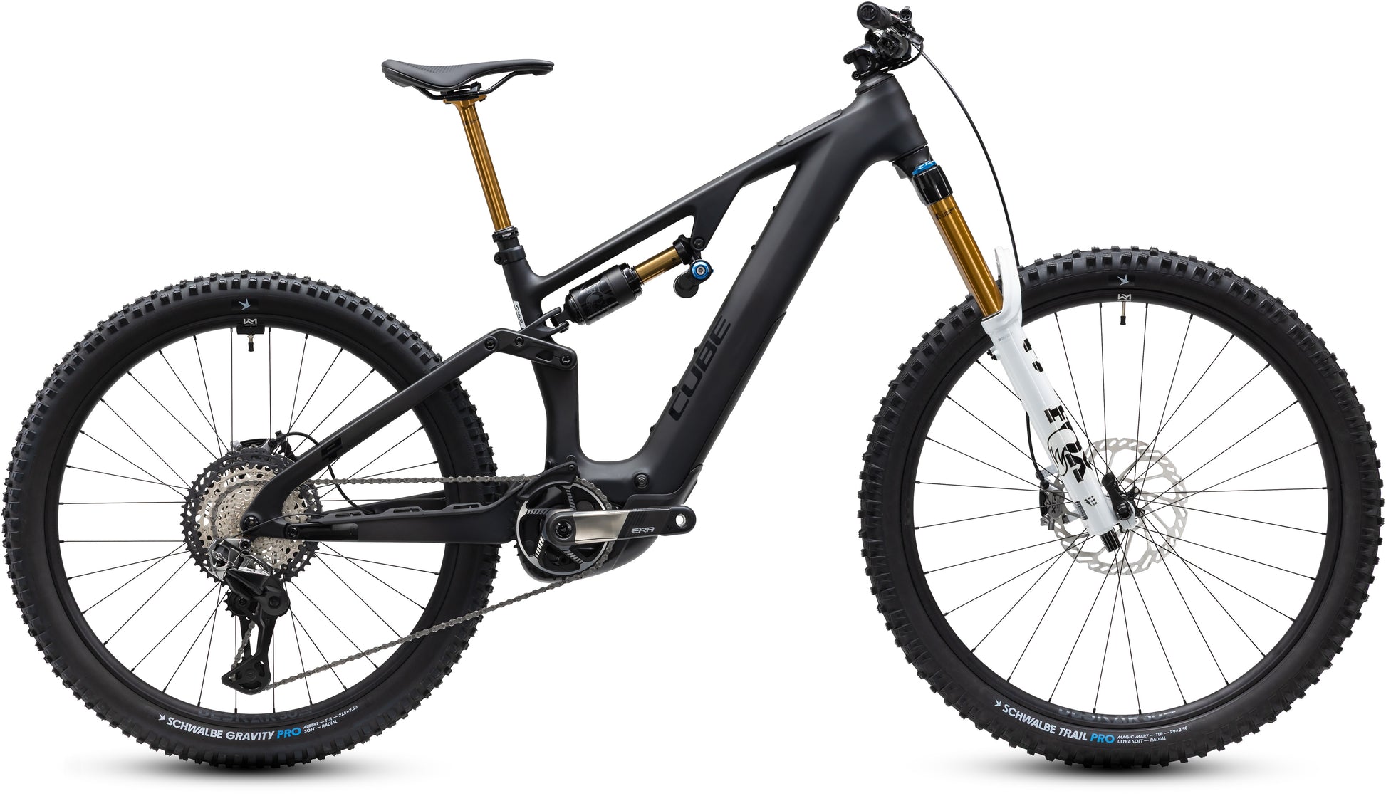 CUBE AMS Hybrid 177 C:62 AT 600X carbon'n'white E-Mountainbike, Seitenansicht