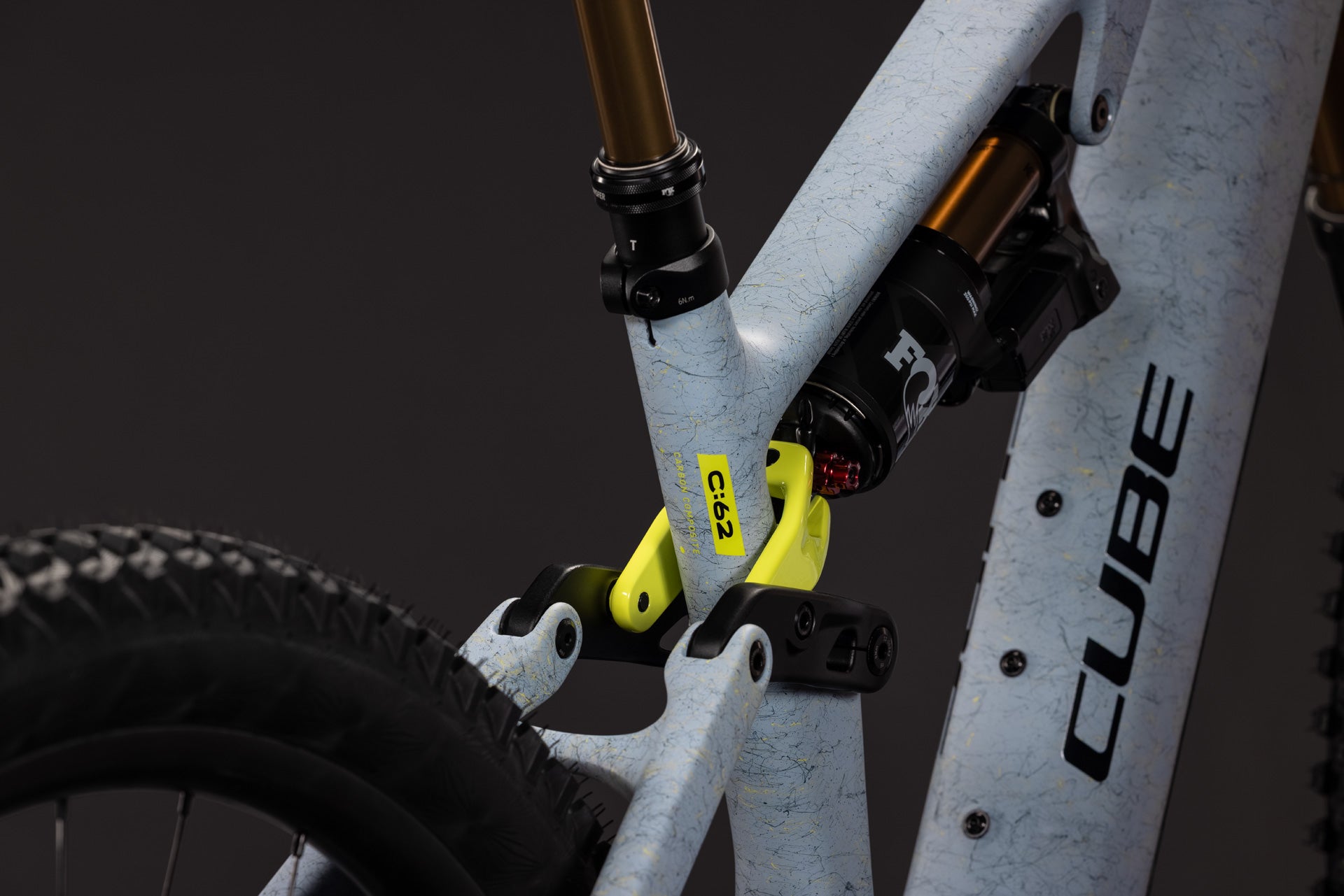 CUBE AMS Hybrid 177 C:62 Super TM 600X artichoke´n´lime, Rahmen und Dämpfer im Detail