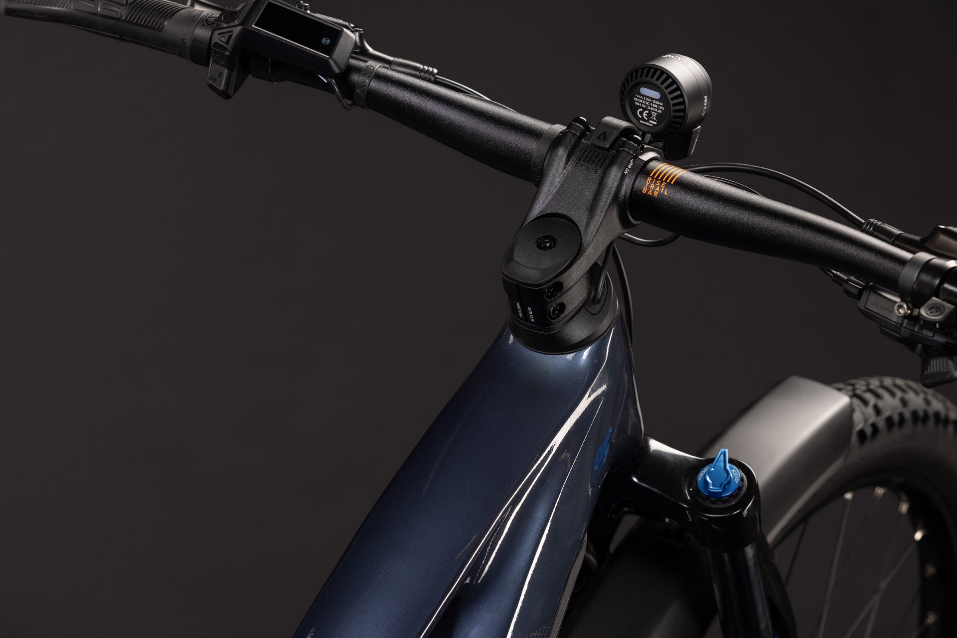 CUBE Reaction Hybrid ONE 720 FE oolonggrey´n´reflex, Frontansicht des E-Mountainbikes