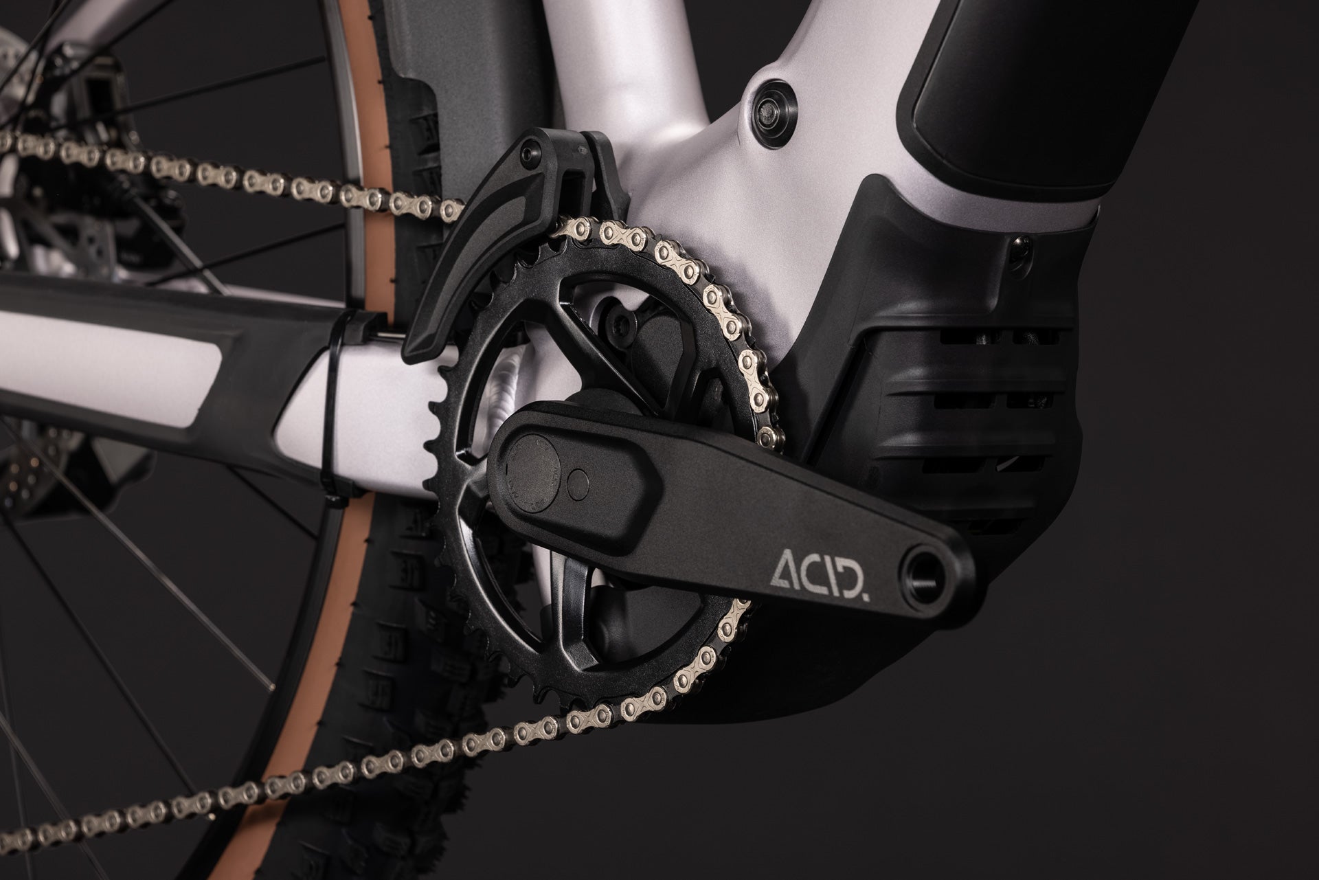 CUBE Reaction Hybrid Pro 800 FE lilacbreeze´n´prizm: E-Bike-Kettenblatt und Antriebssystem