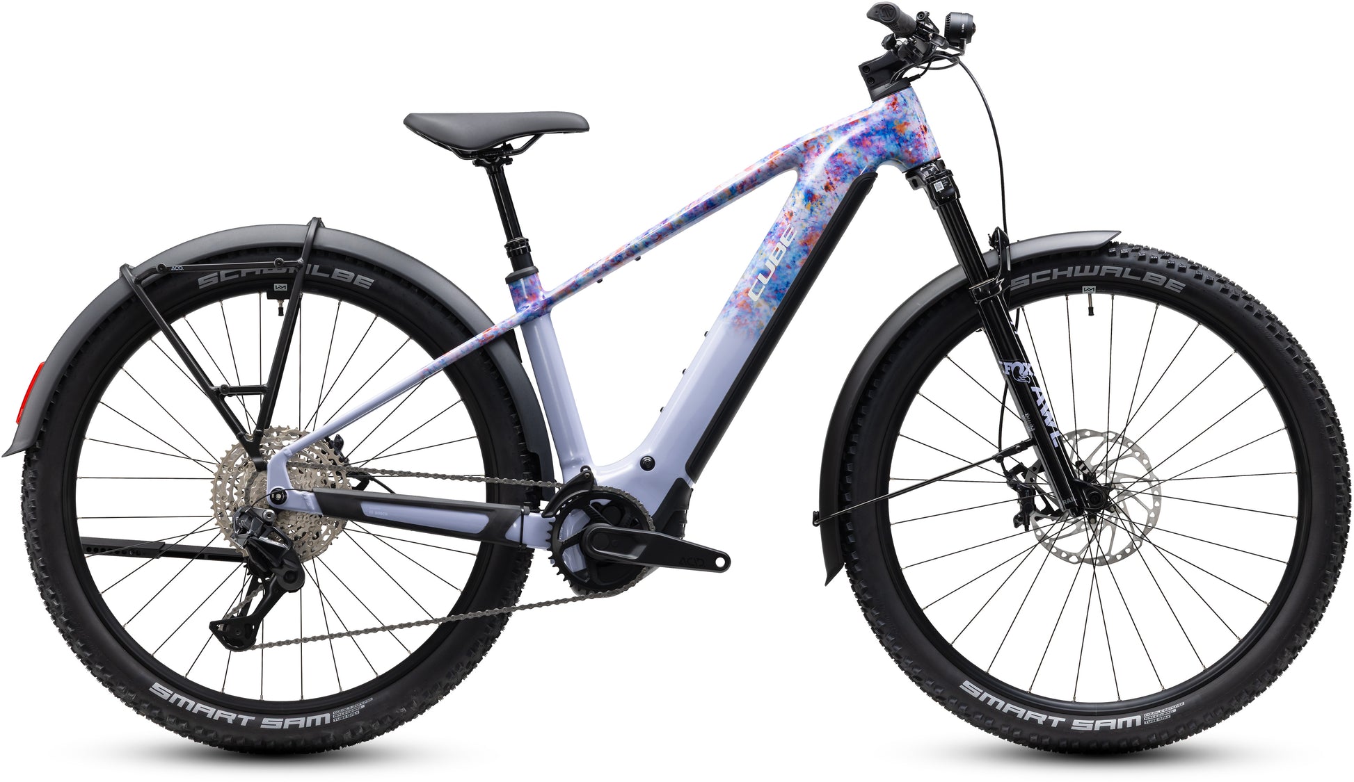 CUBE Reaction Hybrid SLX 800 FE artline E-Mountainbike mit Schutzblechen, Seitenansicht