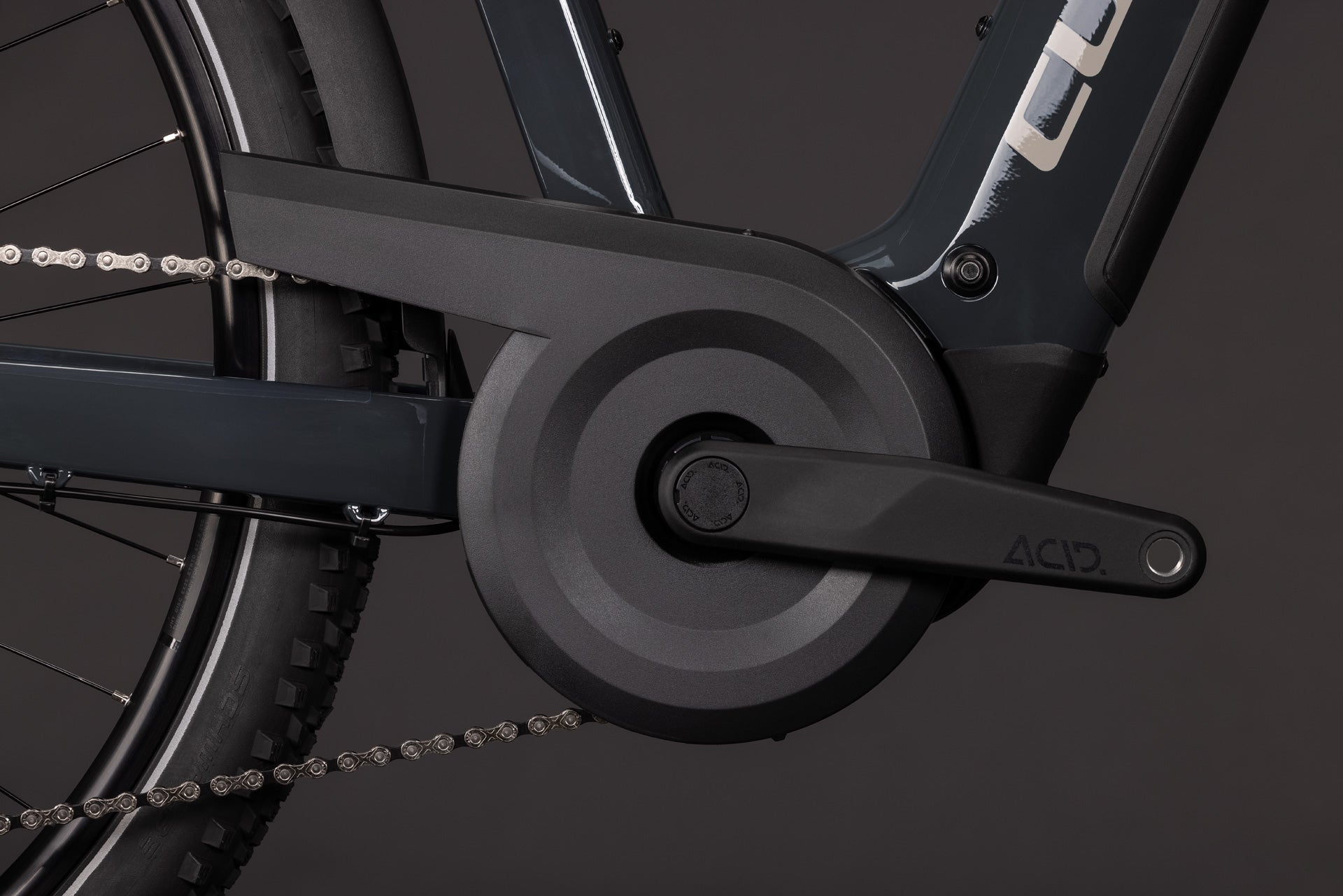 CUBE Nuride Hybrid Performance 720 in shadowgrey´n´grey, Detailansicht des Antriebs