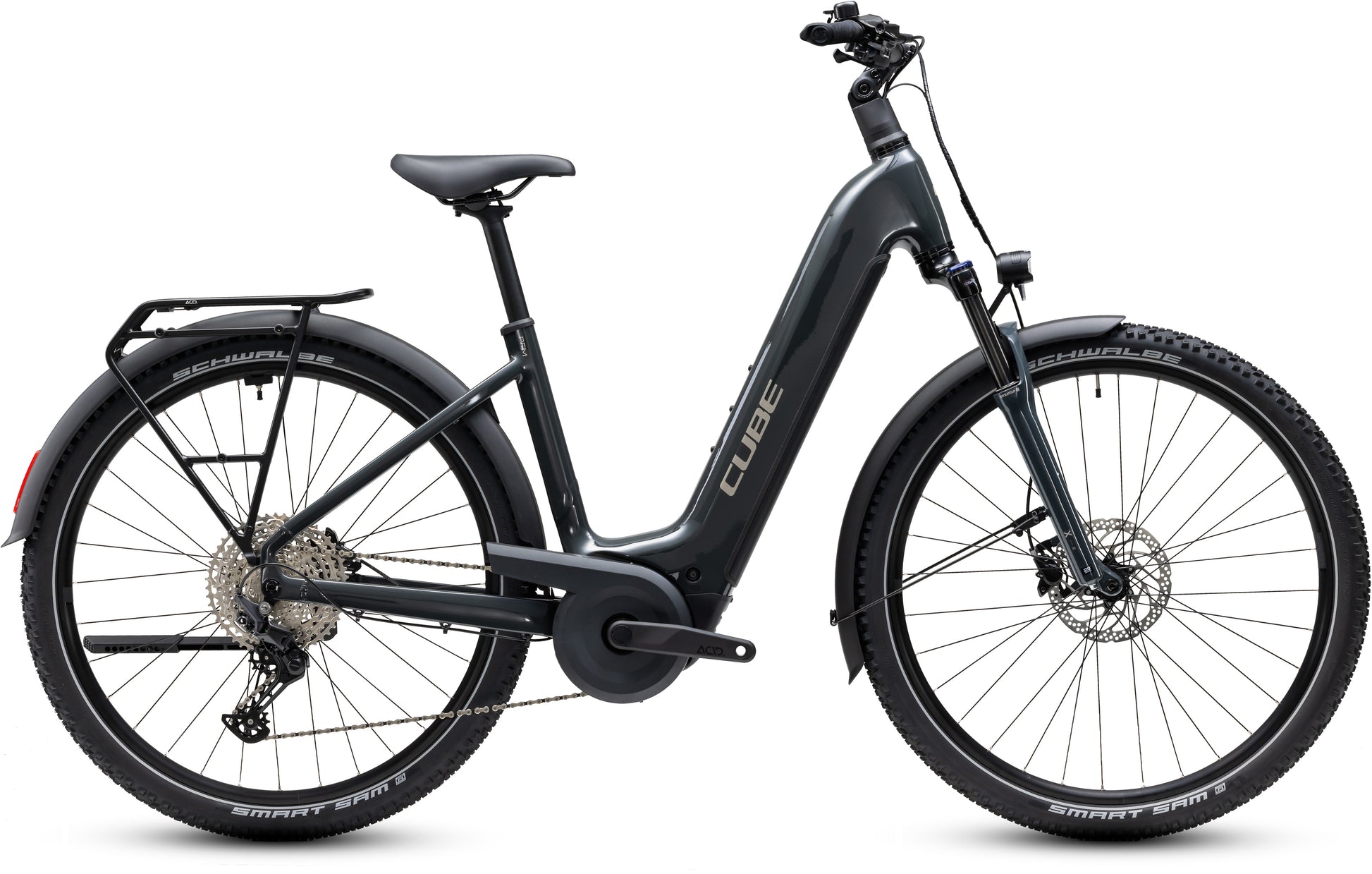 CUBE Nuride Hybrid Performance 720 E-Bike in shadowgrey´n´grey, Seitenansicht