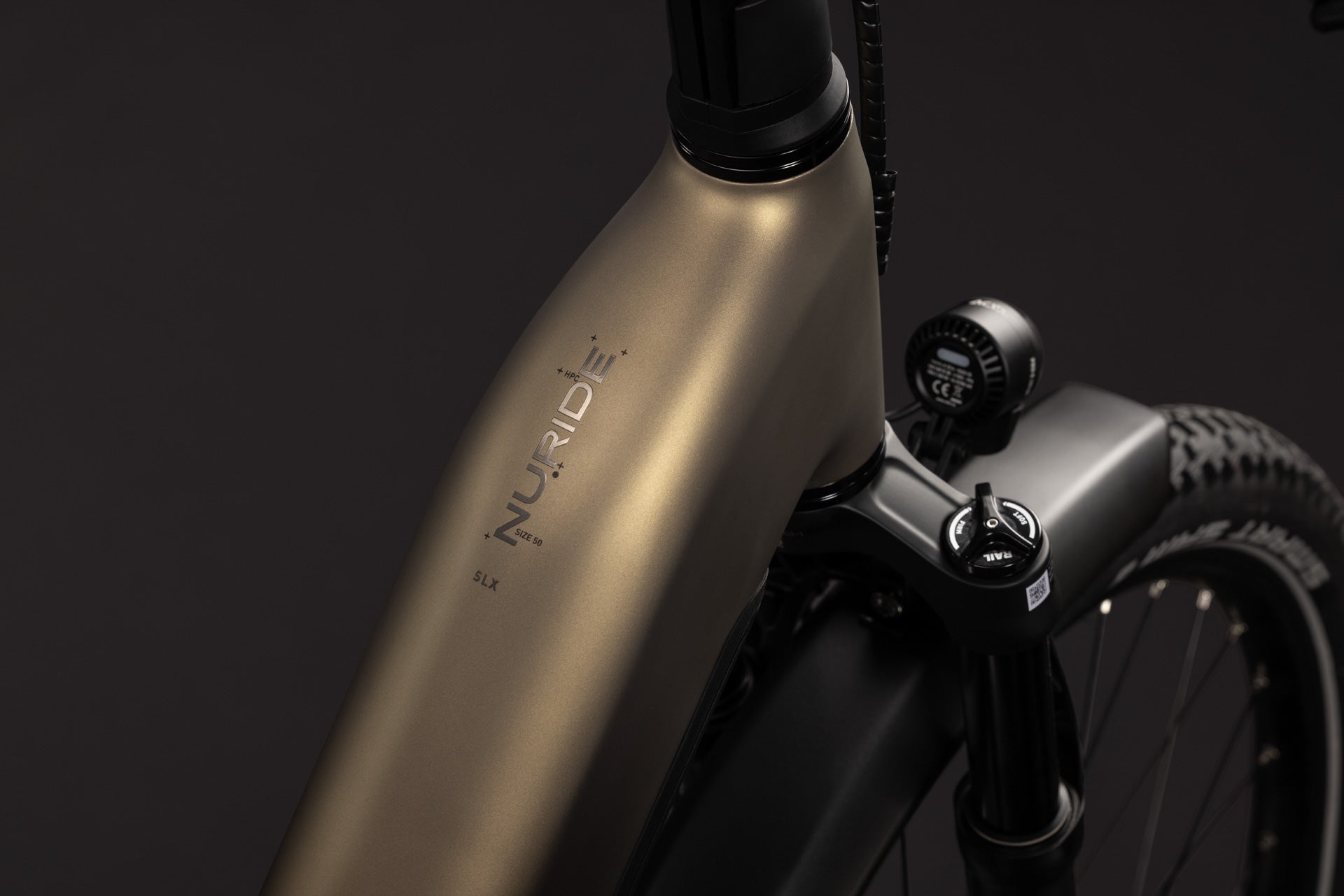CUBE Nuride Hybrid ONE11 HPC SLX 800 in goldenbrown´n´black, Rahmen-Detail vorne