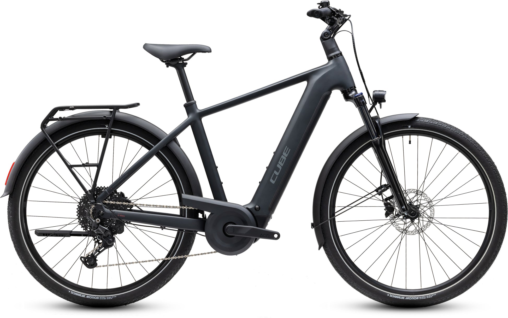 CUBE Touring Hybrid ONE 600 in grey’n’coolgrey, Trekking-E-Bike mit Gepäckträger