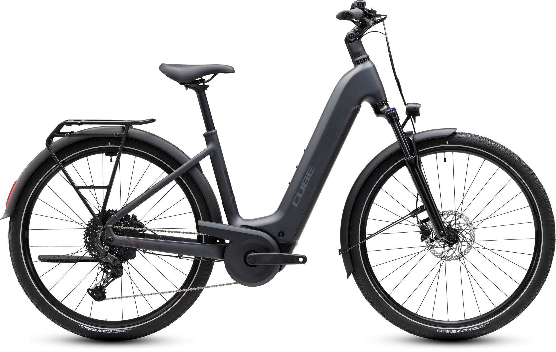 CUBE Touring Hybrid ONE 600 grey´n´coolgrey E-Bike mit Gepäckträger und Federgabel