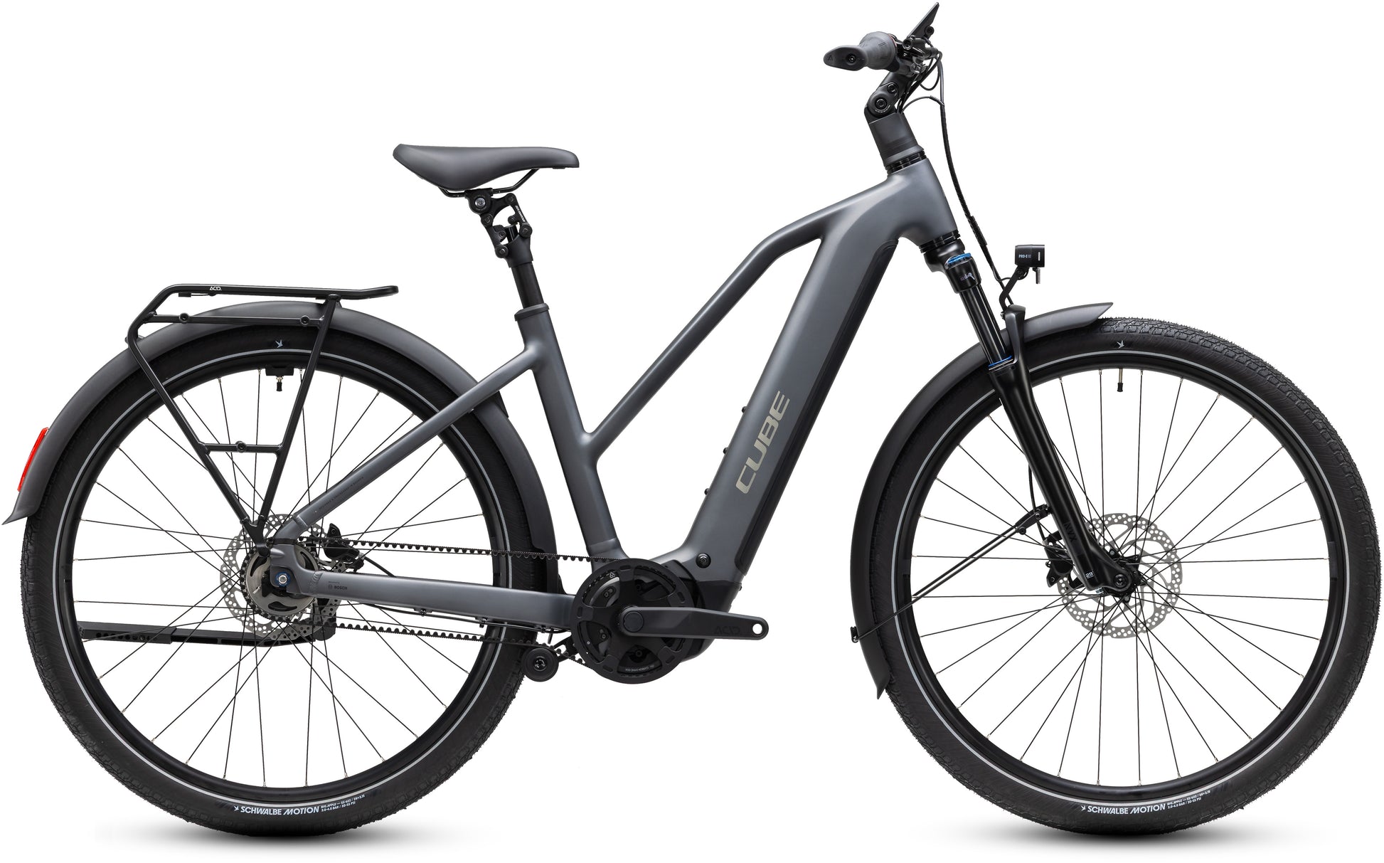 CUBE Touring Hybrid Deluxe SLX 800 slabgrey´n´chrome E-Bike von CUBE, Seitenansicht