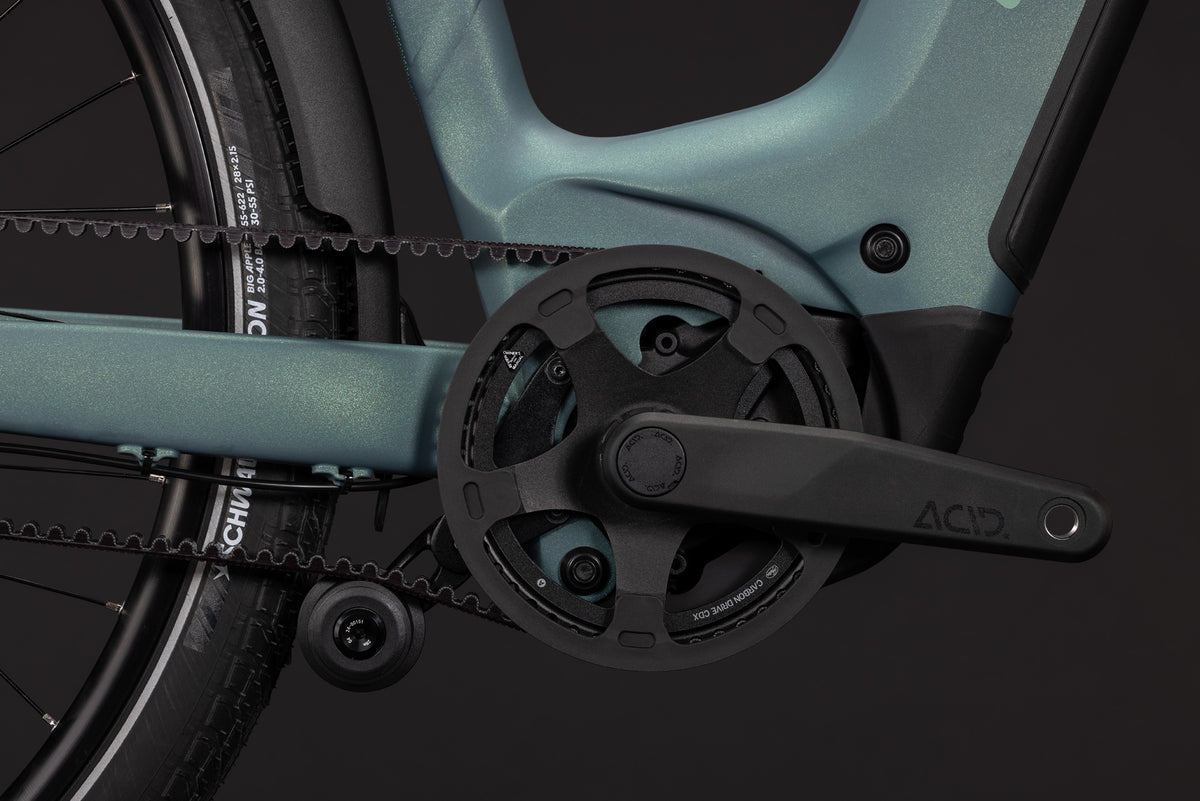 CUBE Touring Hybrid Deluxe SLX 800 greengranit´n´green, Antrieb und Tretlager im Detail