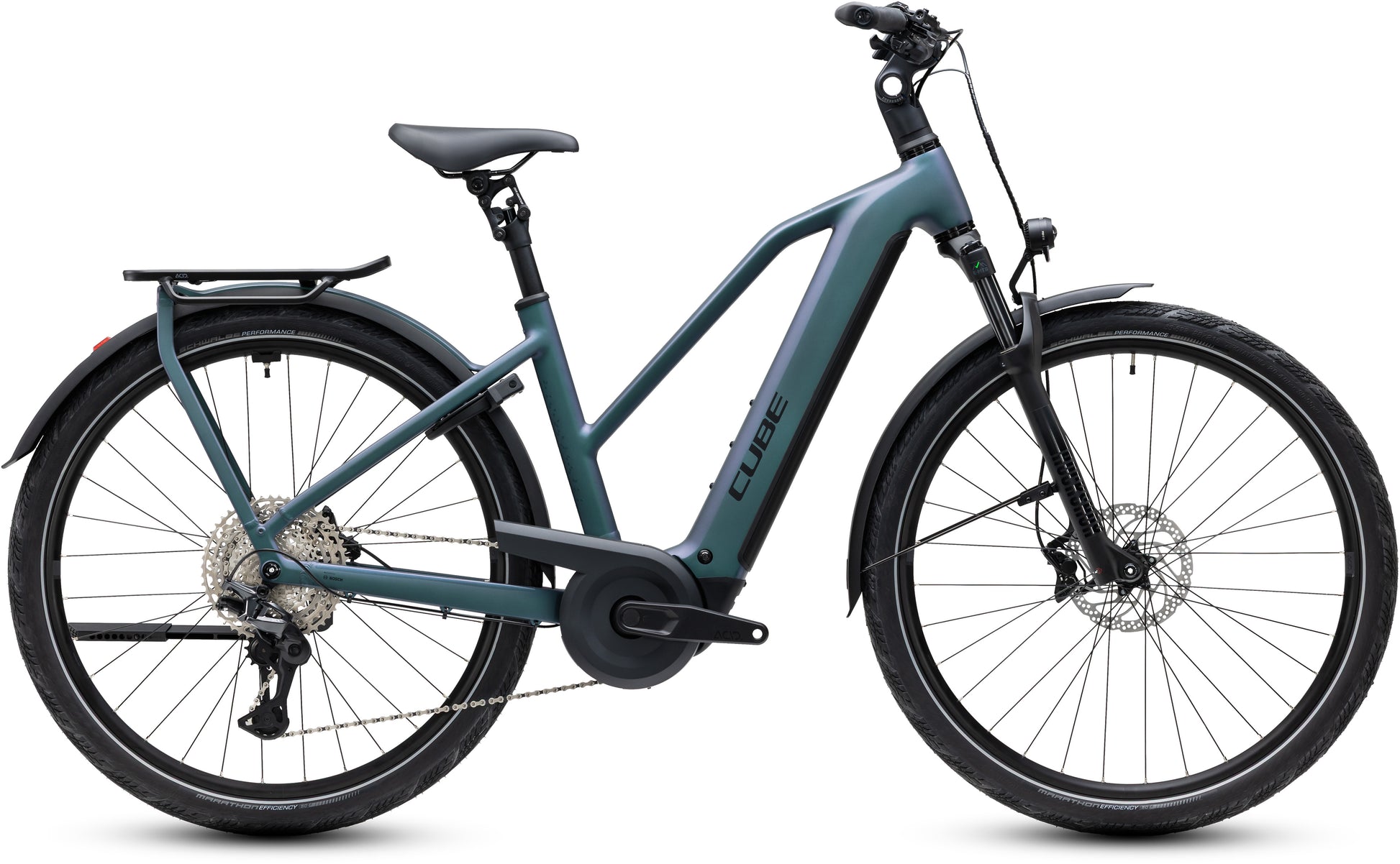 CUBE Kathmandu Hybrid Pro 800 in smaragdgrey´n´black, E-Bike mit Gepäckträger