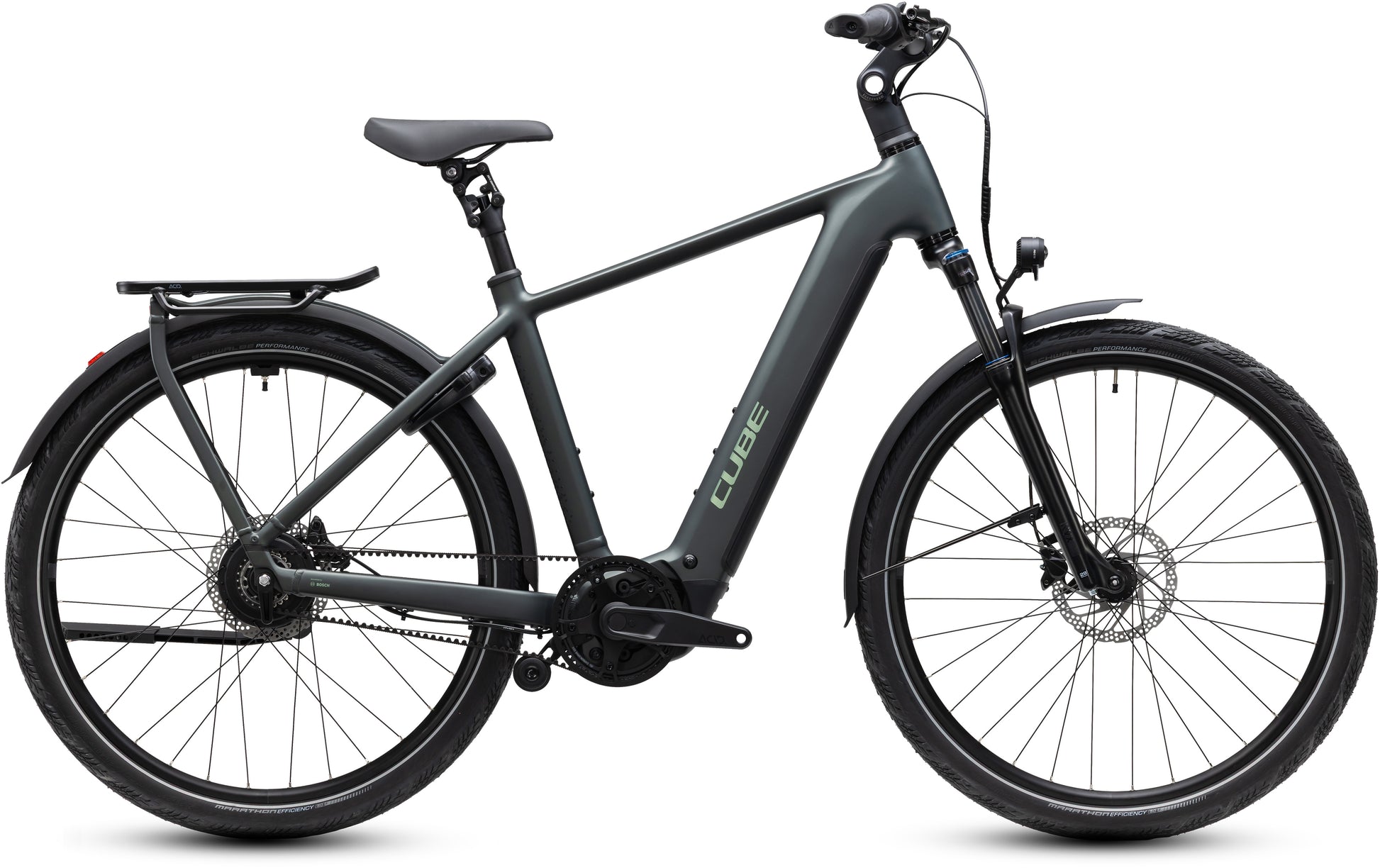CUBE Kathmandu Hybrid Deluxe Pro 800 E-Bike blackforest'n'chrome mit Gepäckträger