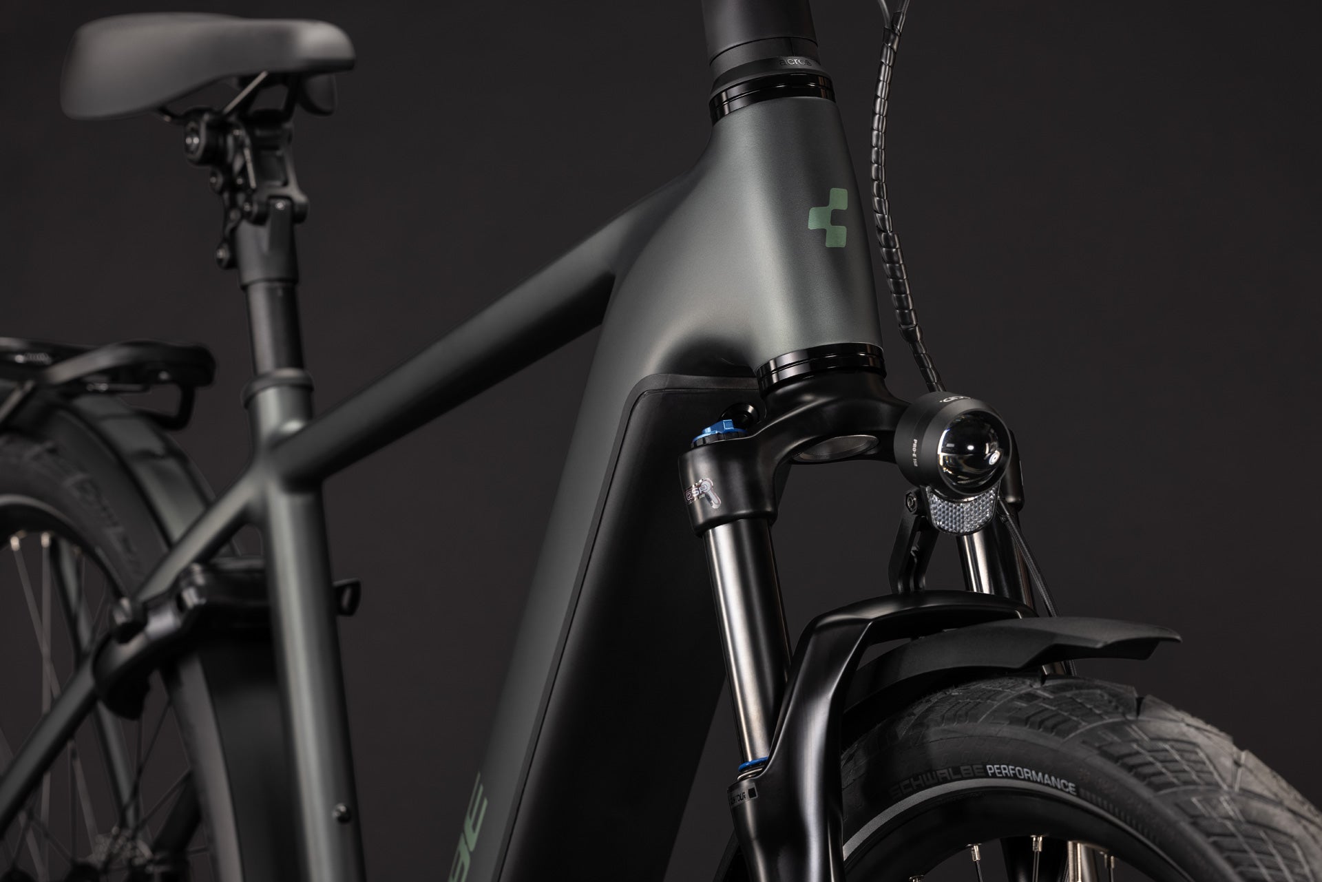 CUBE Kathmandu Hybrid Deluxe Pro 800 in blackforest'n'chrome, E-Trekkingrad Detailansicht