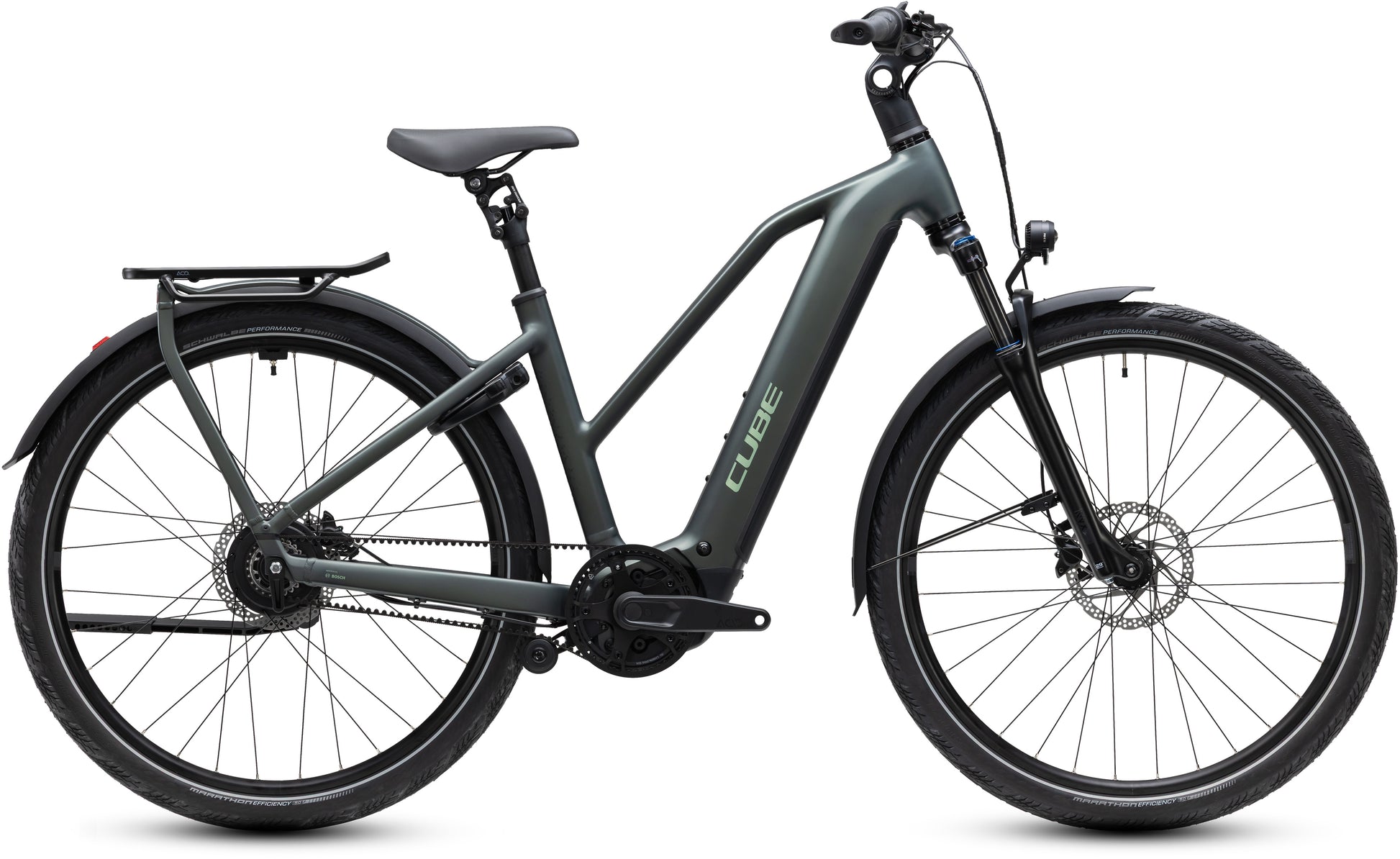CUBE Kathmandu Hybrid Deluxe Pro 800 E-Bike in blackforest n chrome, Seitenansicht