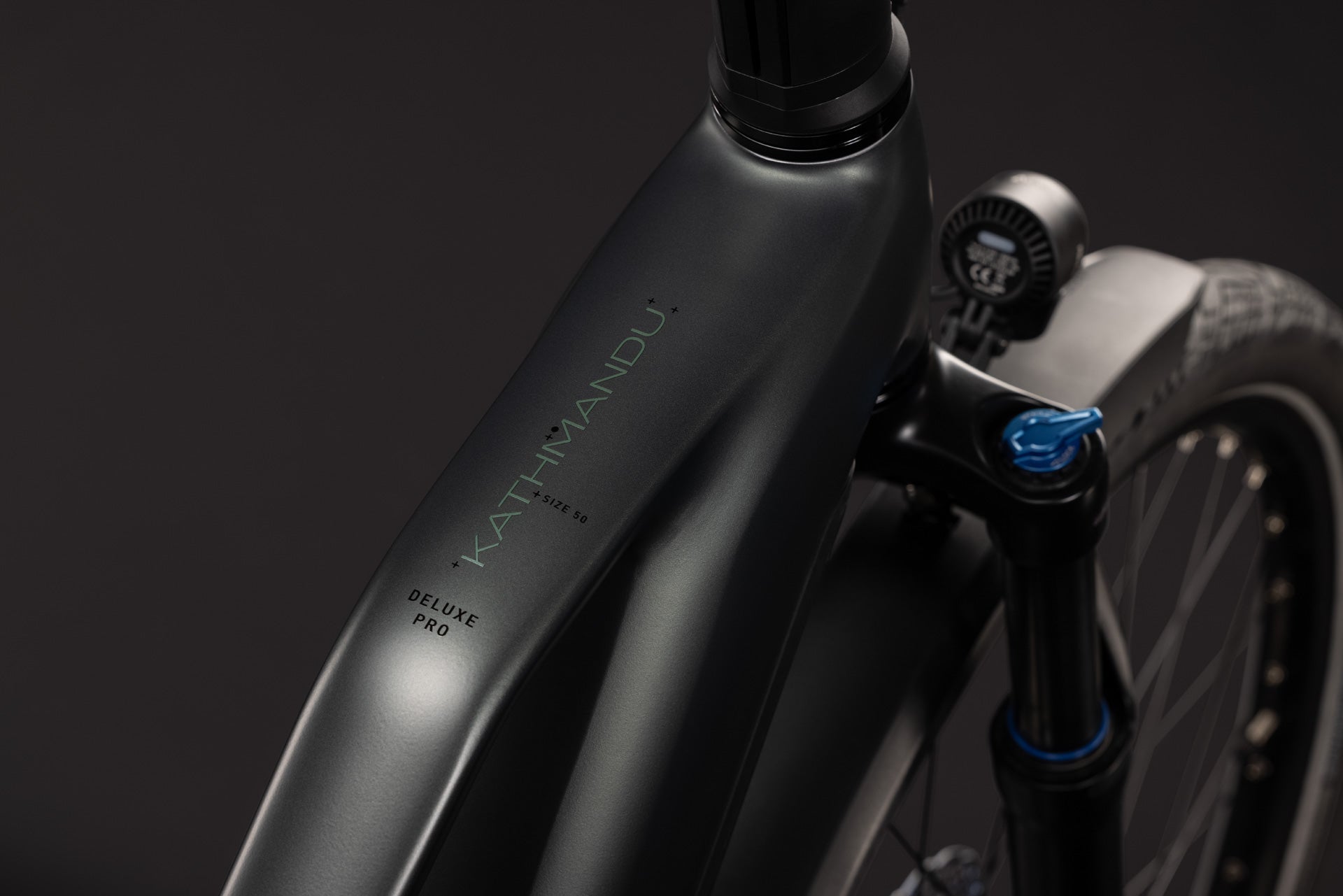 CUBE Kathmandu Hybrid Deluxe Pro 800 blackforest´n´chrome E-Bike Detailaufnahme