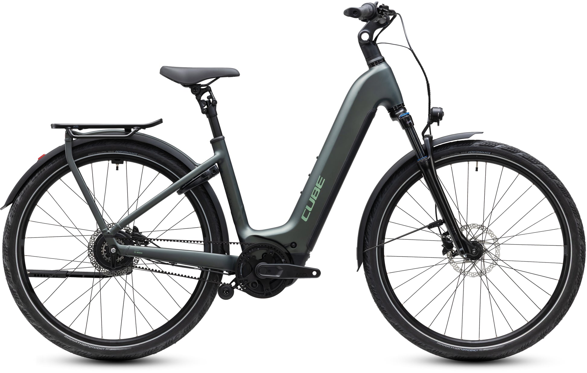CUBE Kathmandu Hybrid Deluxe Pro 800 E-Bike in blackforest´n´chrome, Seitenansicht