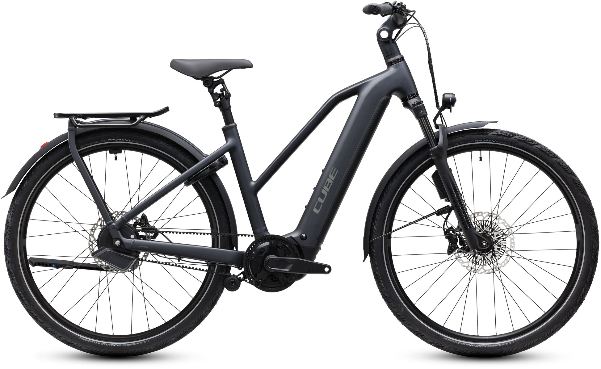 CUBE Kathmandu Hybrid Deluxe EXC 800 in stealthgrey´n´grey, E-Trekkingbike mit Tiefeinstieg