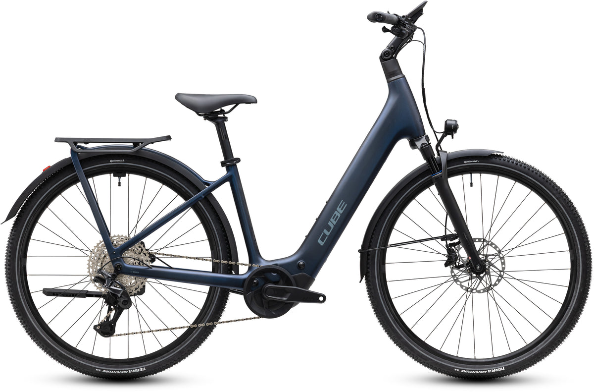 CUBE Kathmandu Hybrid C:62 Pro 400X in liquidsteel´n´prizm, E-Bike mit Gepäckträger