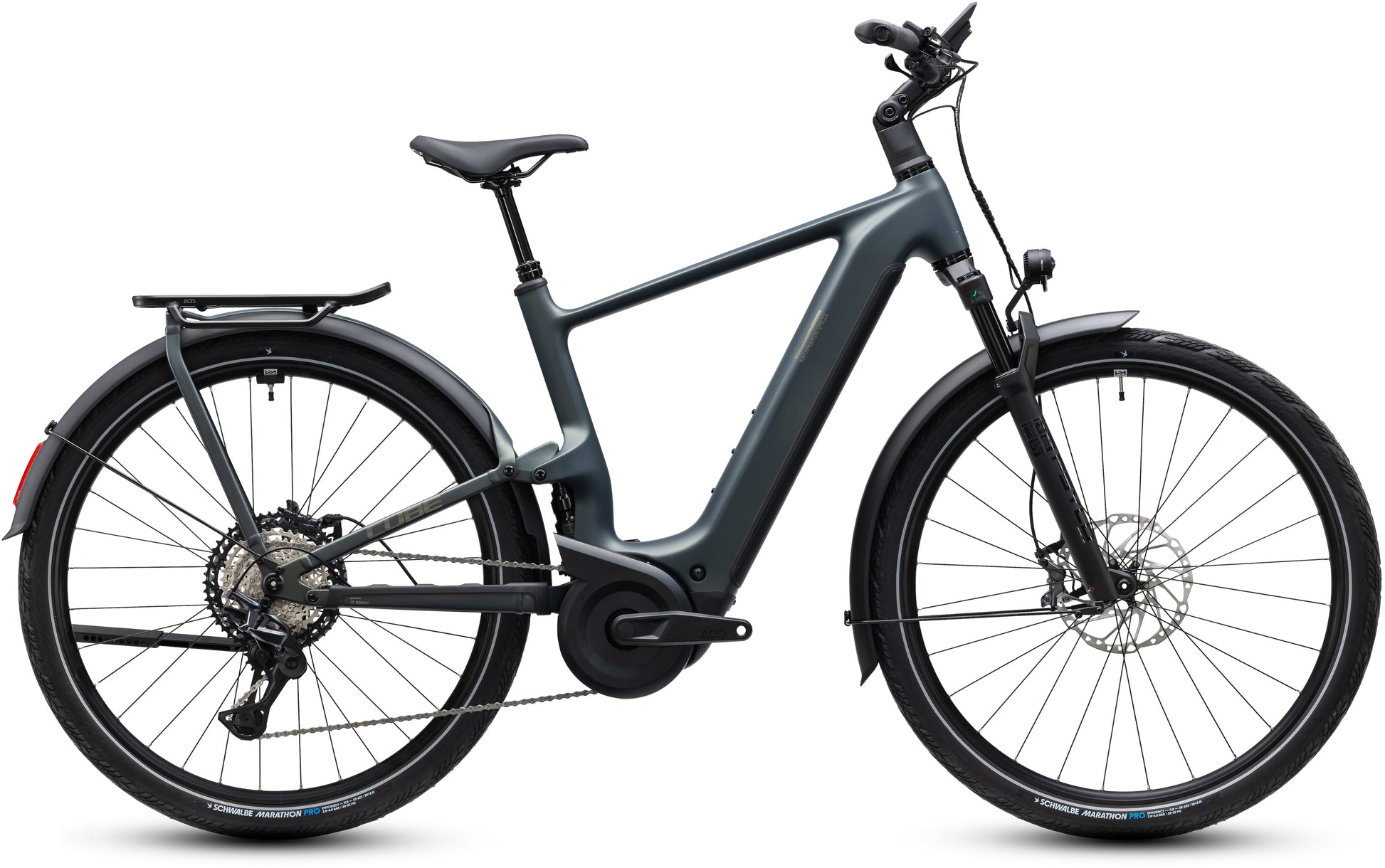 CUBE Kathmandu Hybrid ONE11 HPC SLX 800 E-Trekkingbike in sagebrushgreen´n´chrome seitlich