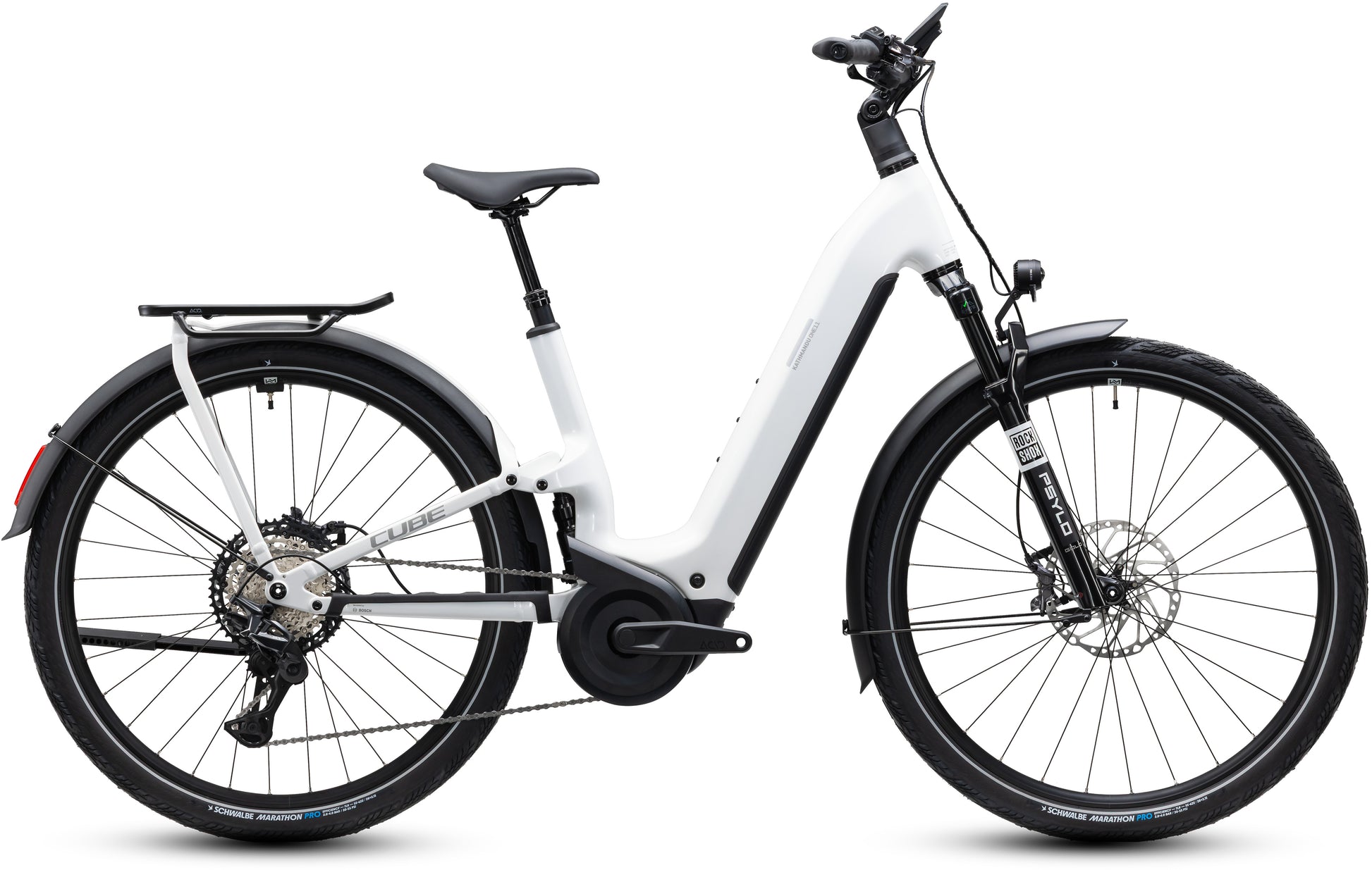 CUBE Kathmandu Hybrid ONE11 HPC SLX 800 E-Bike in metallicwhite´n´prizm, Seitenansicht